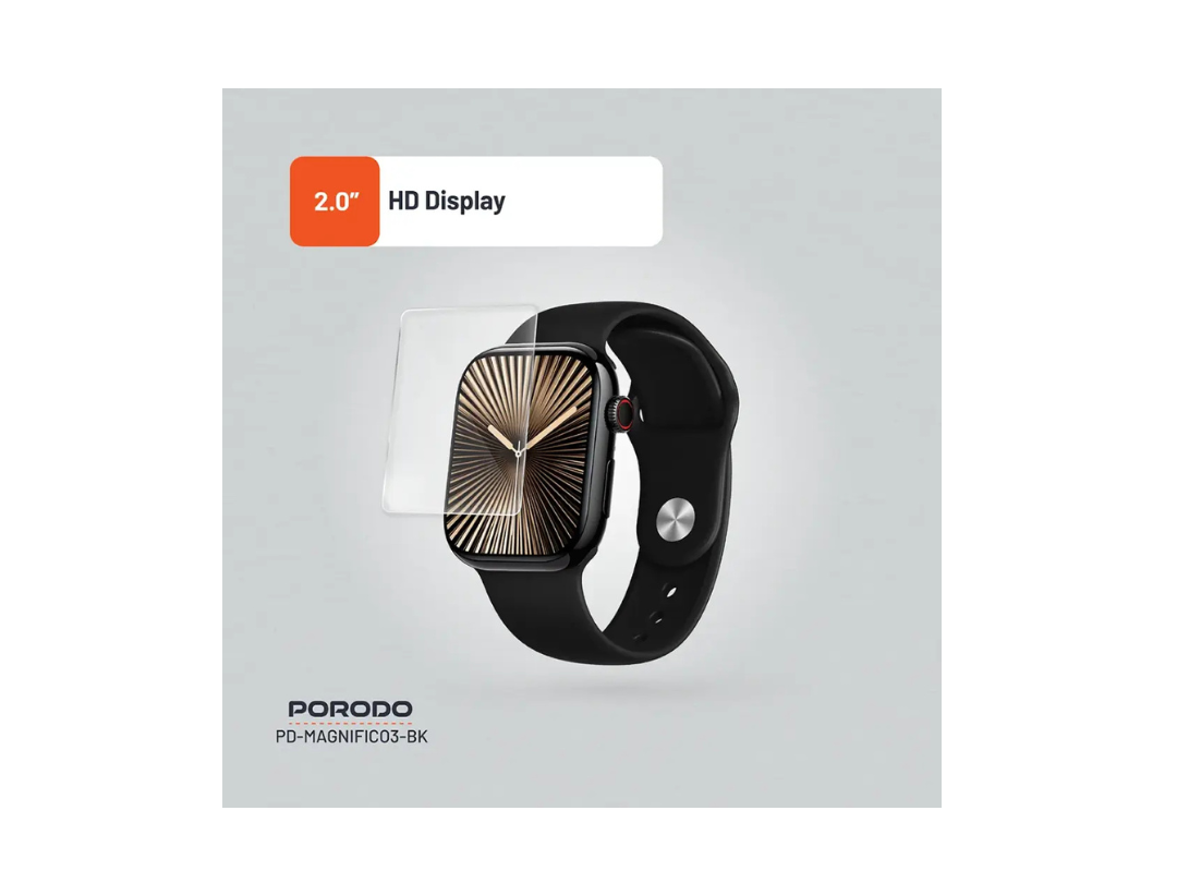 Porodo Magnifico 3 Smart Watch - Black | Bluetooth & Fitness Tracking Porodo Magnifico 3 Smart Watch - Black | Bluetooth & Fitness Tracking